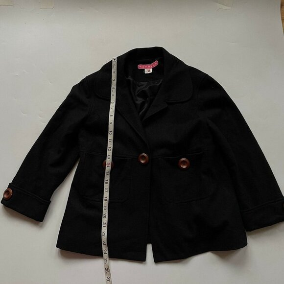 Manoush 100% Black Jacket Brown buttons Euro 42 - Picture 5 of 8